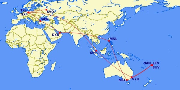 Как планировался маршрут в Австралию и на Фиджи